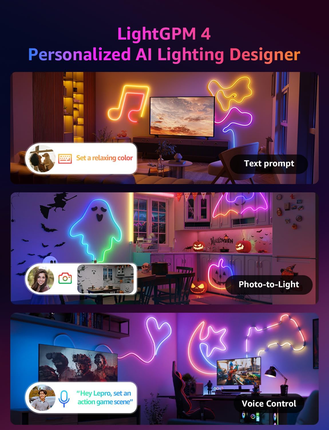 Thumbnail 1 de Lepro N1 smart neon rope light 10m for RGB