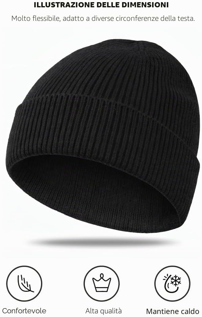 Detalle 2 de MOBIUSPHY Cappello Invernale Unisex Nero