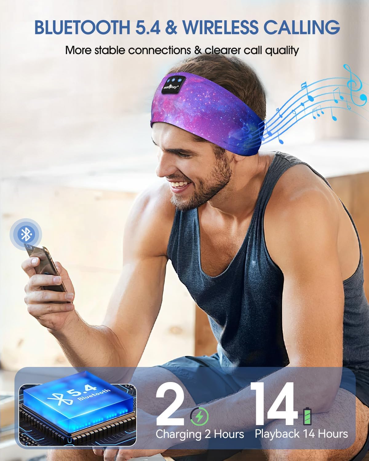 Thumbnail 6 de Musicozy Schlafkopfhörer Bluetooth 5.4 für Seitenschläfer