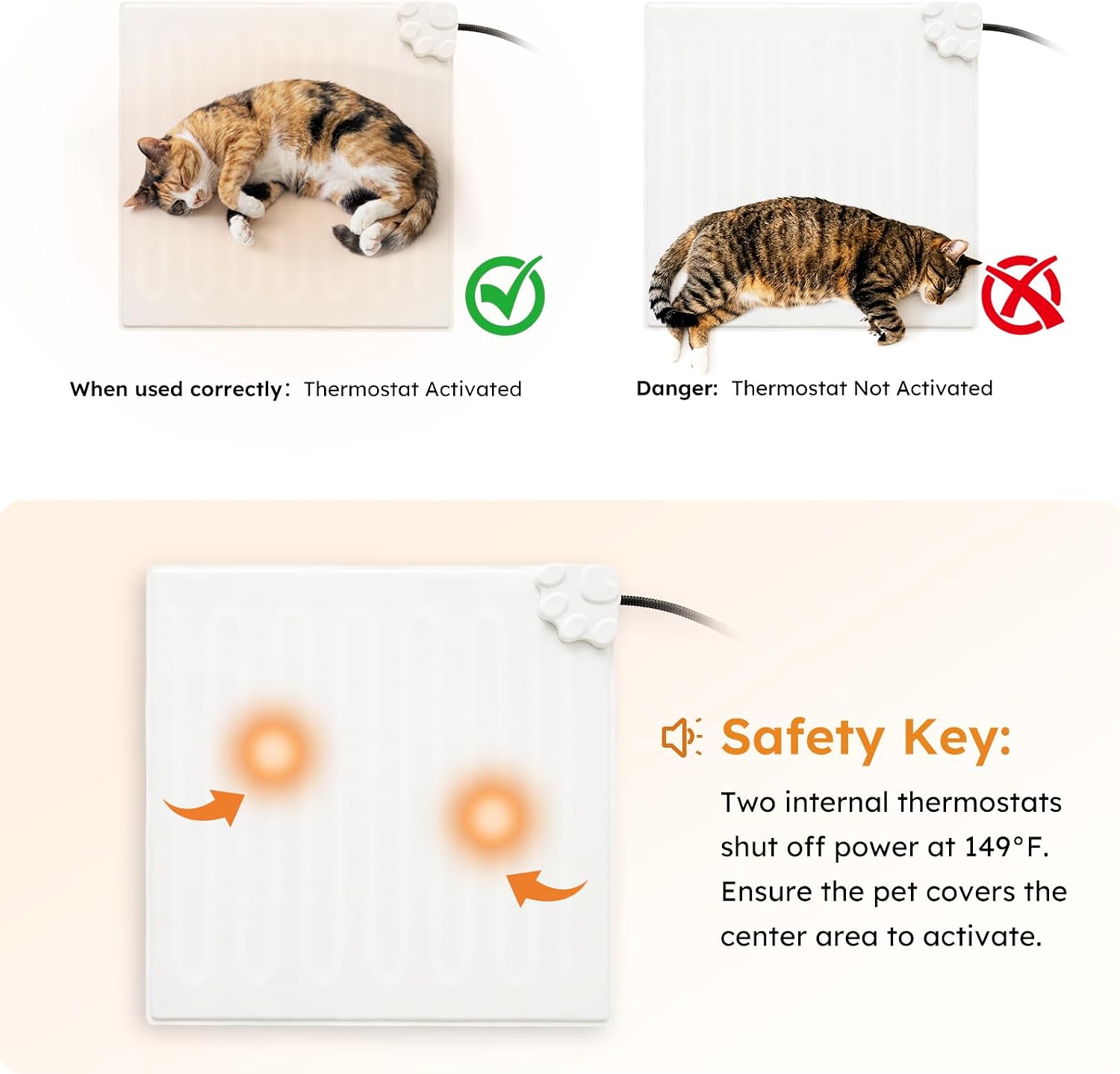 Detalle de ZOMISIA Cat Heating Pad with 11 Temperature Settings