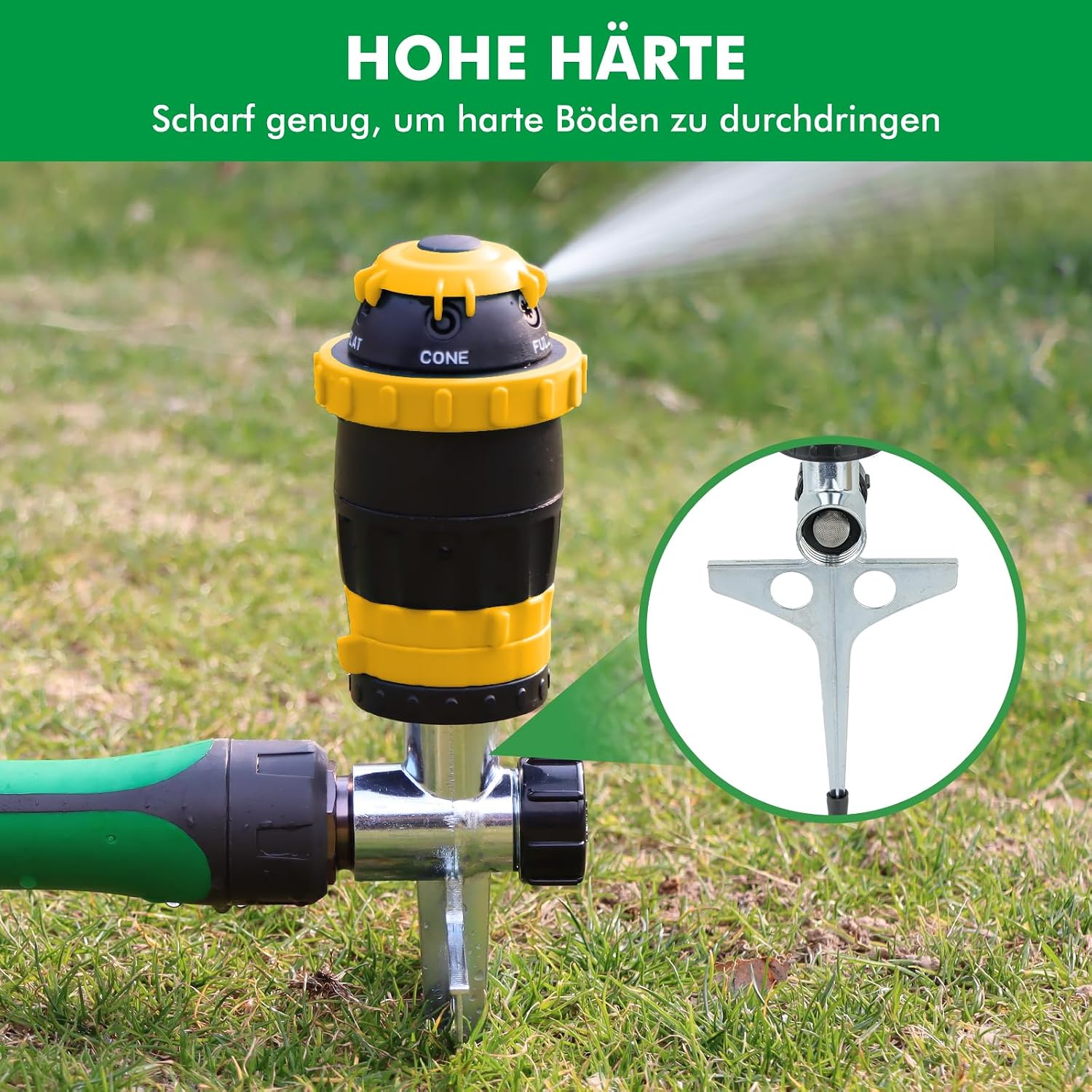 Thumbnail 6 de Restmo Getriebe-Sprinkler Set (2 Stück) mit Metallspike-Basis – Rasensprenger für große Flächen