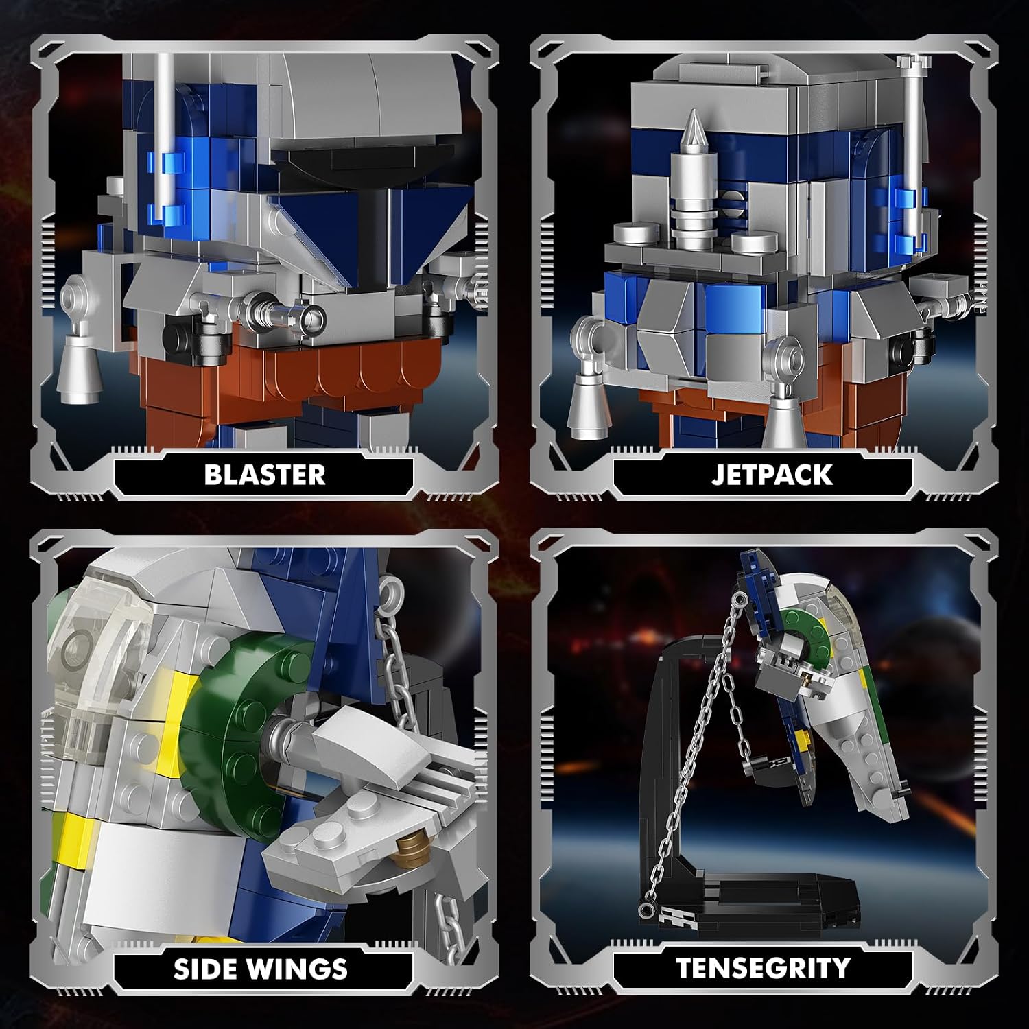 Detalle de Jango Fett Starship Tensegrity Building Set