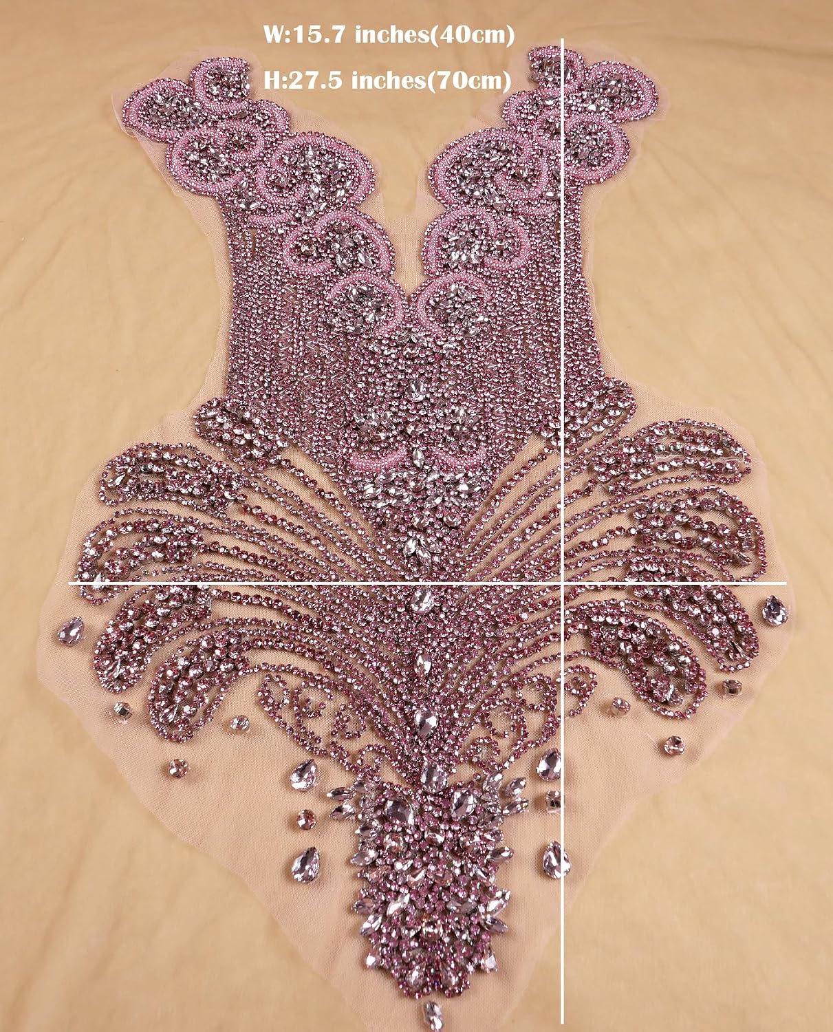 Detalle de Labellezalay Bodice Applique Patch 25.6 x 15.7 inches