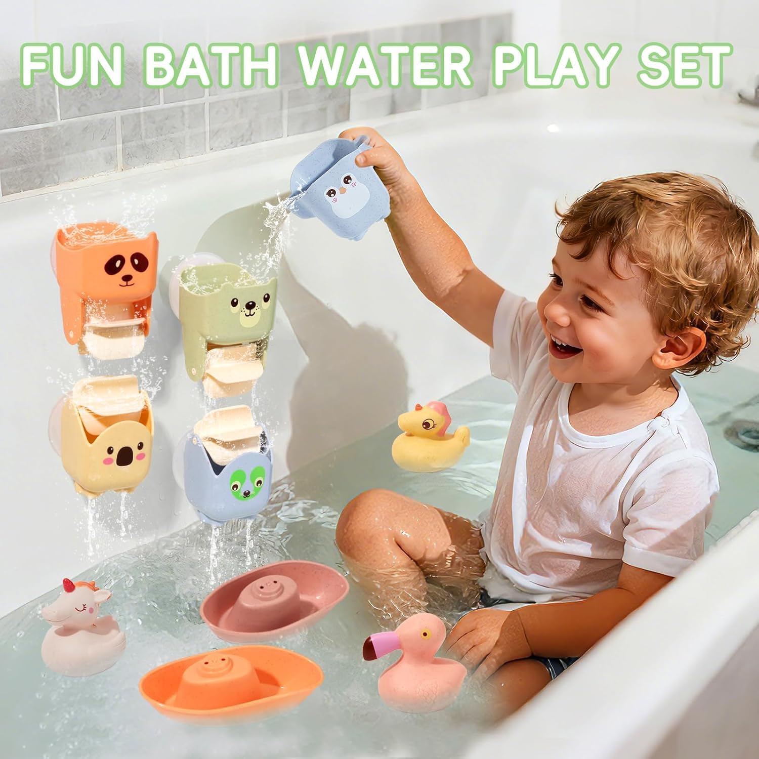 Thumbnail 1 de Baby Bath Toys for 1–4 Years: 15‑Piece Mold‑Free Set for Safe Water Play