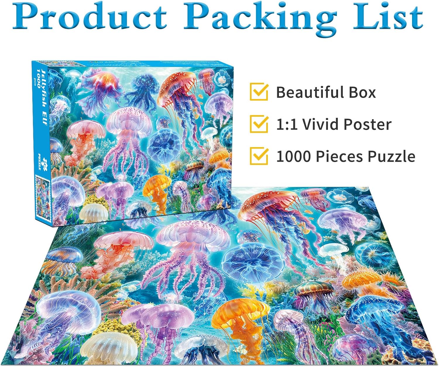 Thumbnail 4 de Jellyfish 1000 Piece Jigsaw Puzzle