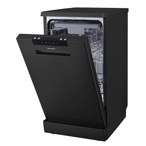Thumbnail 9 de Hisense HS523E15BUK Slimline 10-Place Free Standing Dishwasher in Black with 30 Minutes Quick Wash