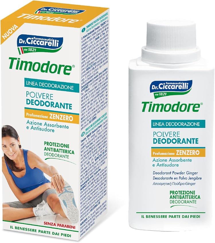 Timodore Polvo Desodorante Jengibre: Controla Olores y Sudor 👣