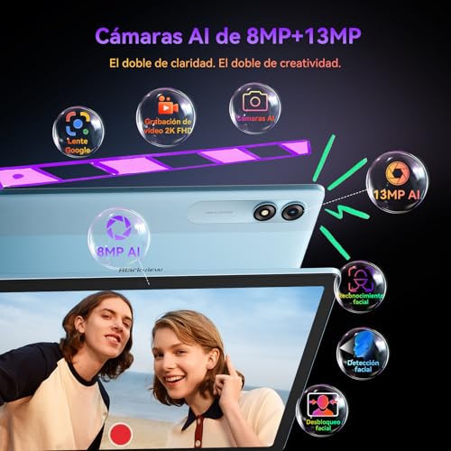 Detalle 2 de Blackview Tablet 11" Android 15, 24GB RAM, Funda, Face ID