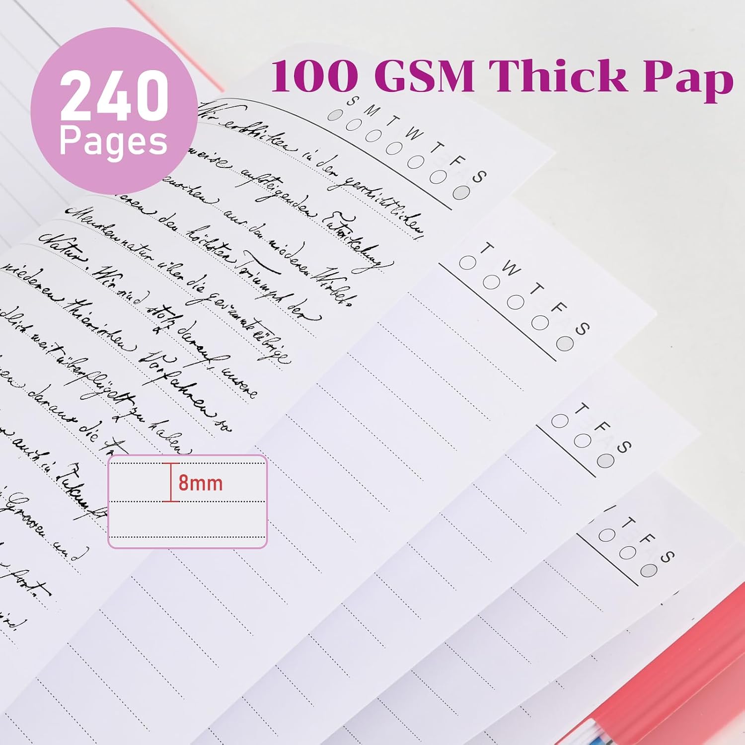 Thumbnail 5 de MOFELON A4 Notebook with 5 Dividers – Purple, 240 Pages, 100gsm, PVC Cover