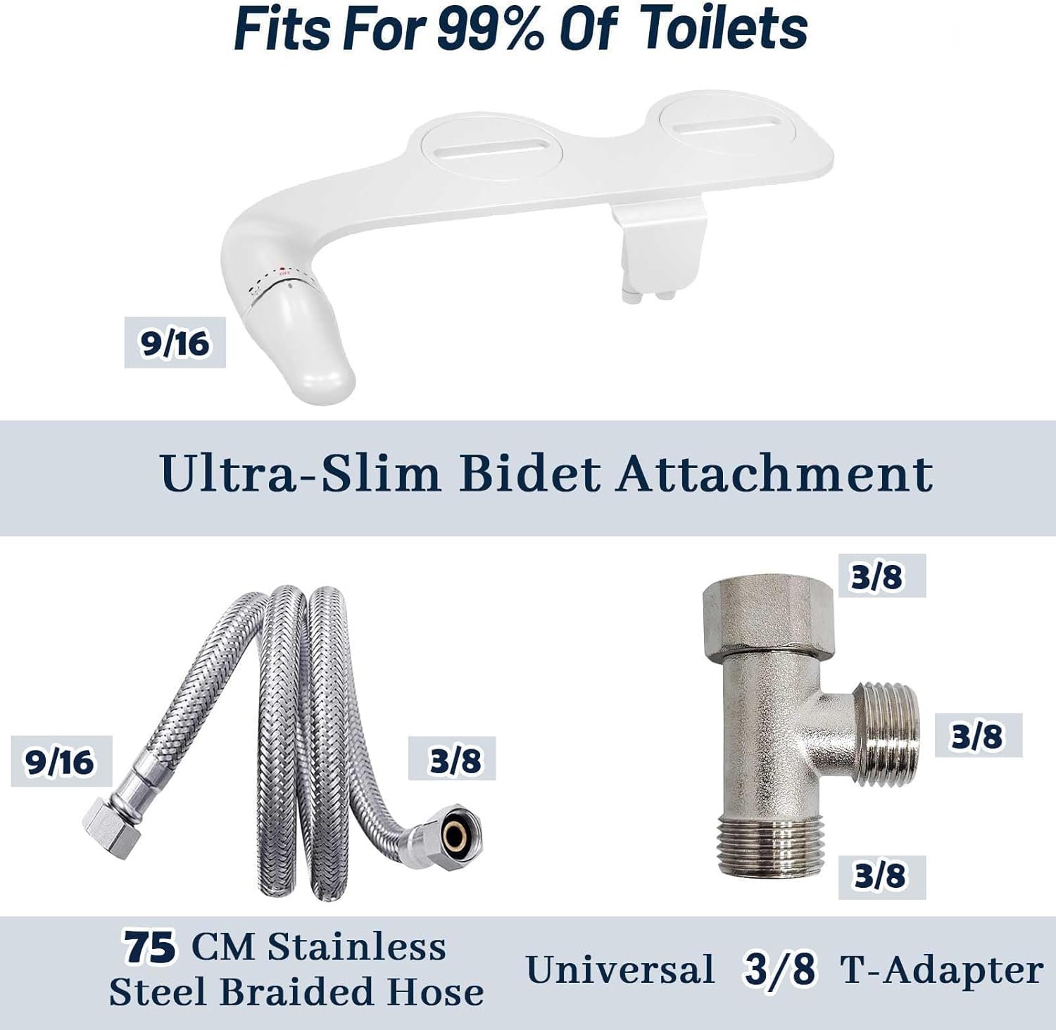 Thumbnail 4 de PENDEJATO Inserto per bidet ultra sottile per WC – due ugelli, pressione regolabile e installazione rapida
