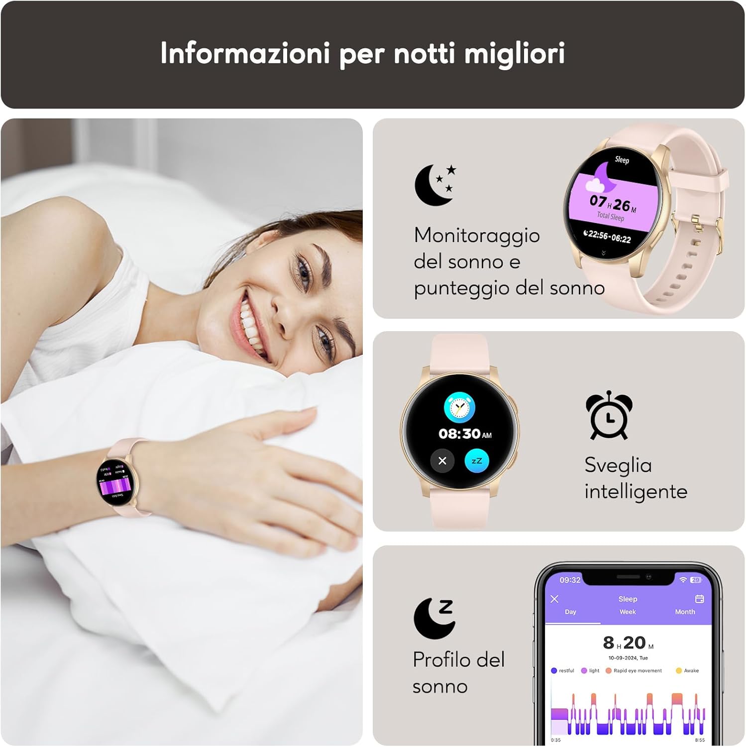 Thumbnail 3 de AcclaFit AcclaFit Smartwatch Uomo Donna con chiamate Bluetooth e fitness da 1,38" (IP68)