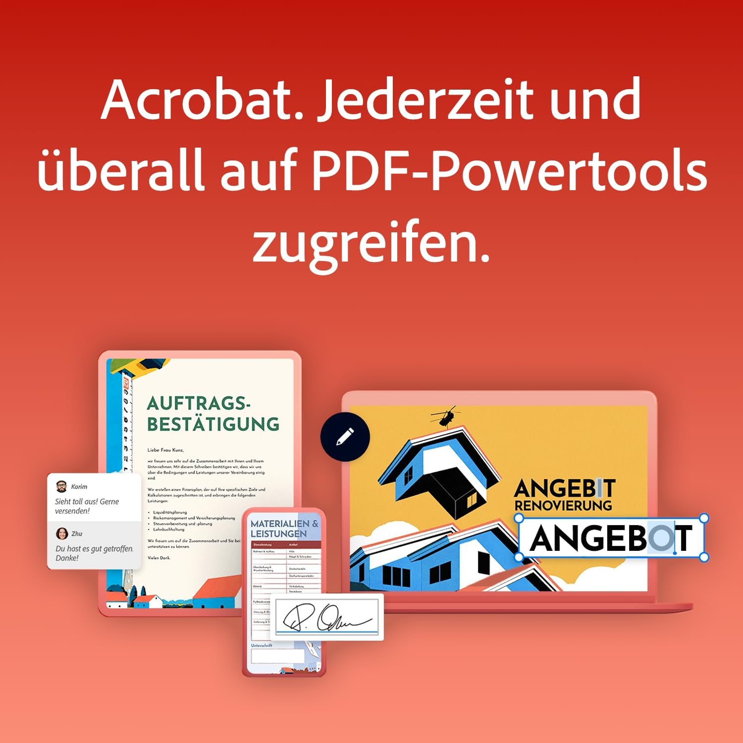 Detalle de Adobe Acrobat Pro | 1 Jahr – PC/Mac (Digital Download) – PDF-Bearbeitung und Signatur
