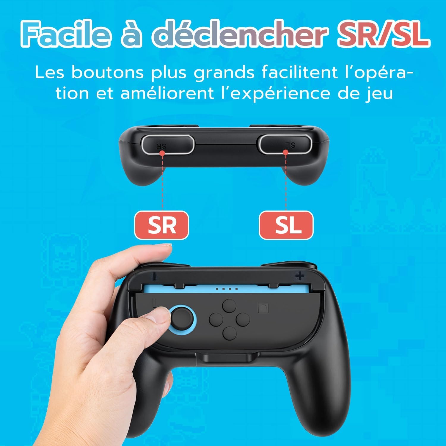 Detalle de Pack 2 poignées Joy-Con pour Nintendo Switch 2 Mcbazel avec fonction de charge