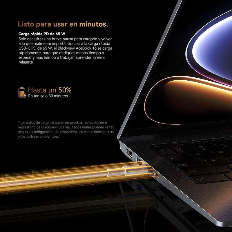 Detalle 2 de Blackview AceBook 16: portátil ligero con 16 GB, 512 GB y Windows 11 Pro para productividad móvil