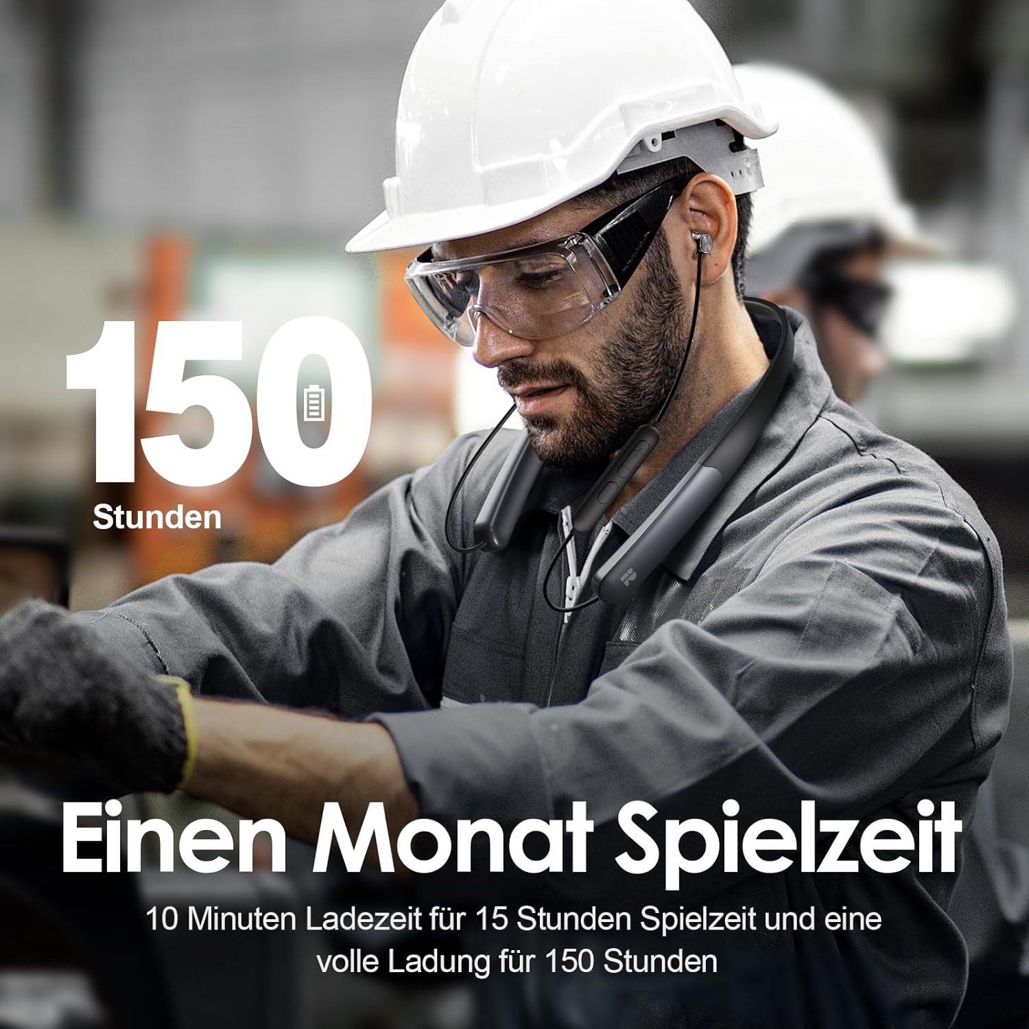 Thumbnail 1 de Rythflo Bluetooth Kopfhörer – 150 Stunden Akkulaufzeit, IPX7, ENC Mikrofon, magnetischer Nackenbügel
