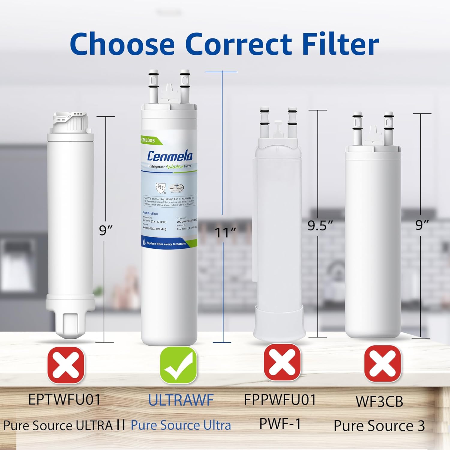 Thumbnail 1 de Compatible Refrigerator Water Filter, 3-Pack