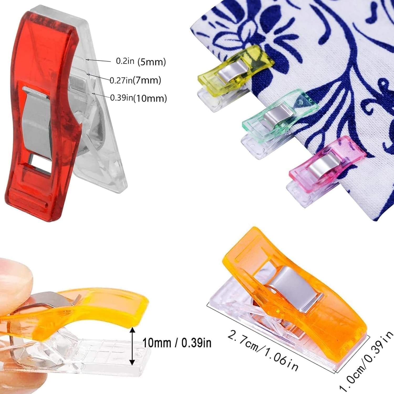 Detalle de OONOYWOO 100pcs Sewing Clips (Wonder Clips) for Quilting & Fabric Craft