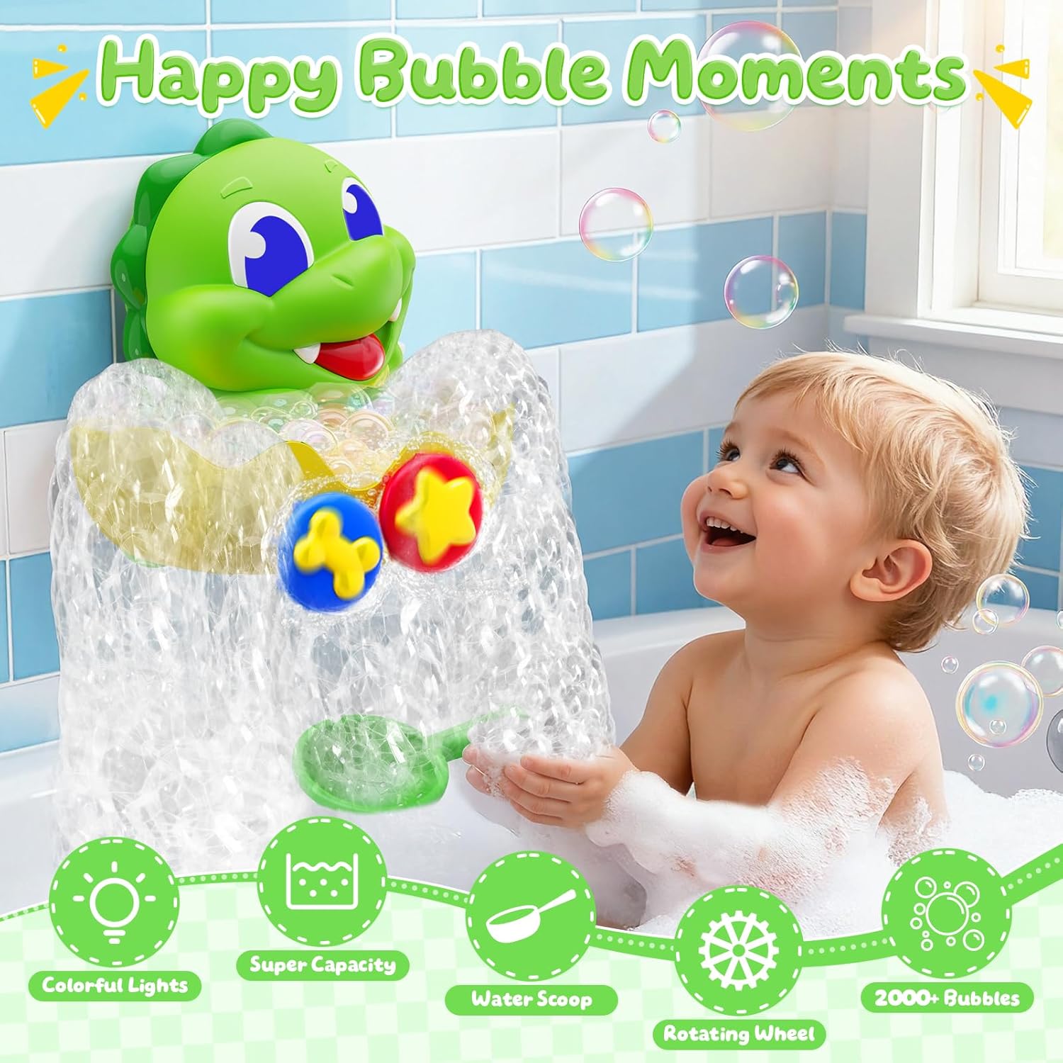 Thumbnail 3 de Cute Dinosaur Bubble Machine 1 for Baby Bath Toys