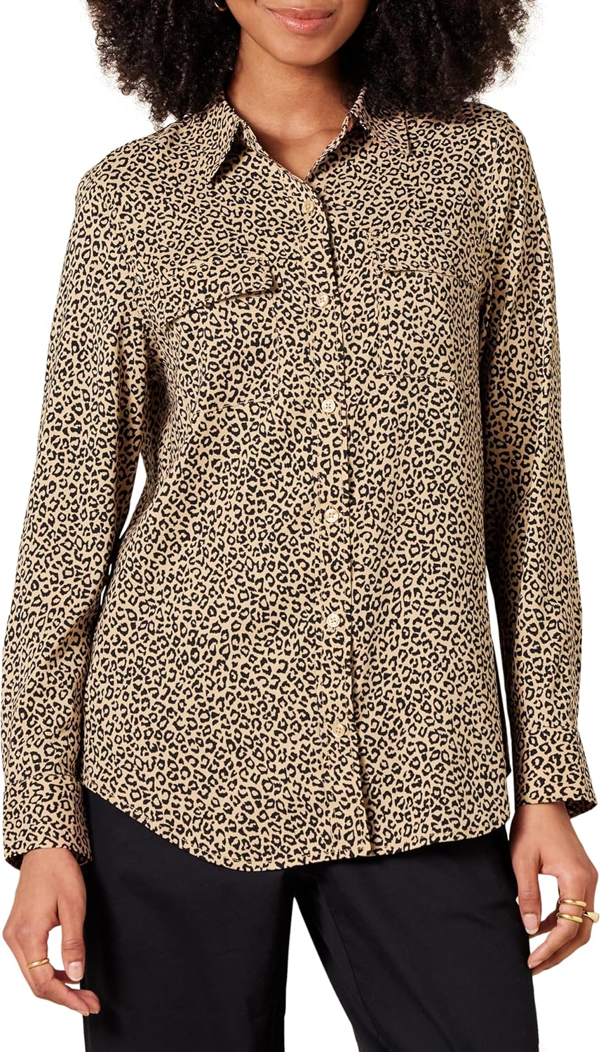 Thumbnail 6 de Amazon Essentials Damen Langarm-Georgette-Hemd mit Taschen & lockerer Passform