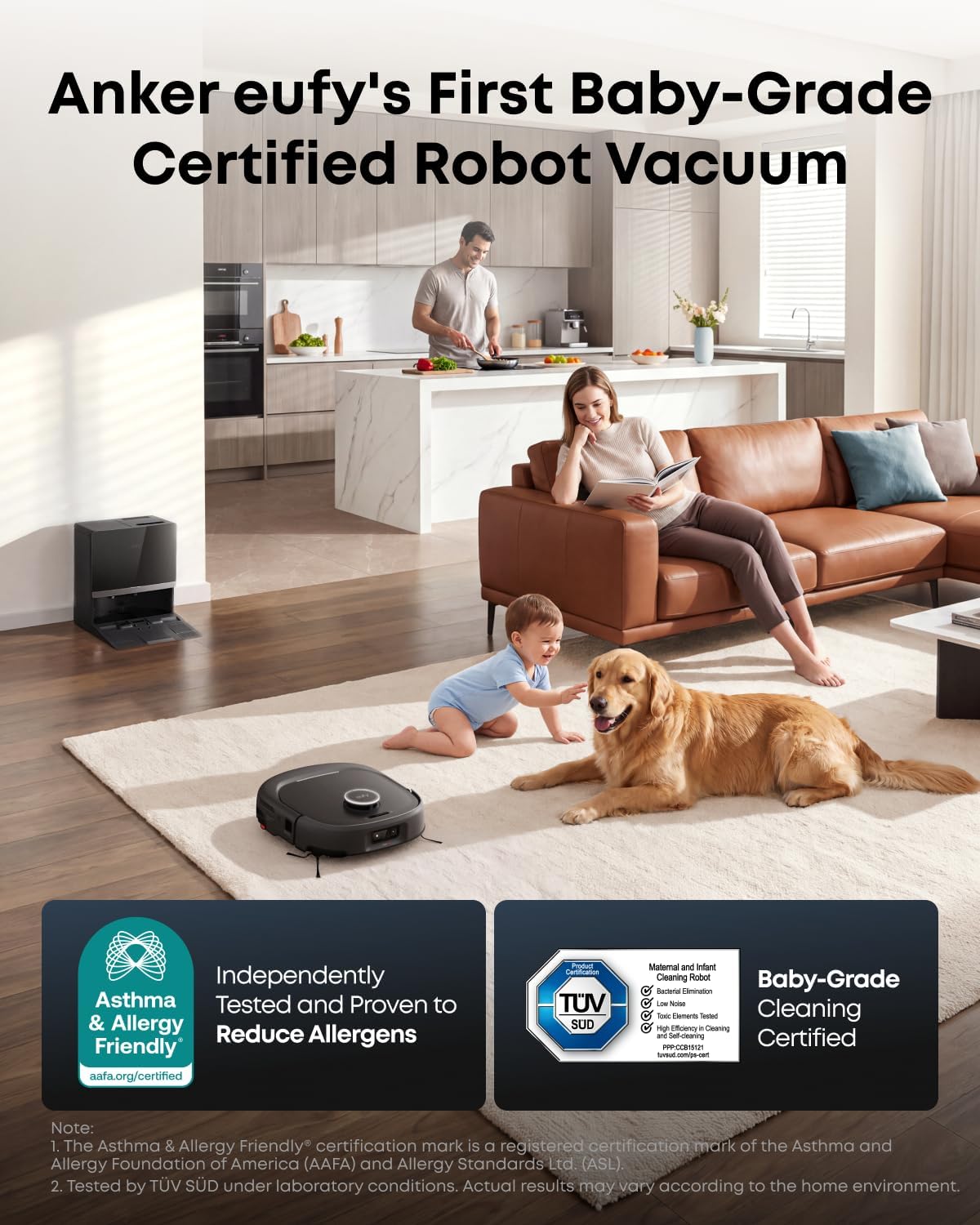 Detalle 2 de eufy E35 T210M Robot Vacuum and Mop, 35,000 Pa Suction, HydroJet 2.0