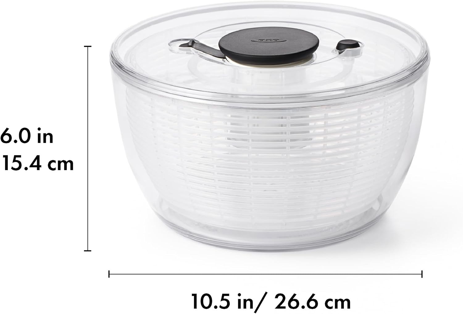 Detalle de OXO Good Grips Salatschleuder mit Sieb und Deckel – zum Waschen und Trocknen von Salat
