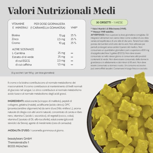 Thumbnail 7 de Bears with Benefits - Gommose L-Carnitina & Nutrienti essenziali, 30 pezzi