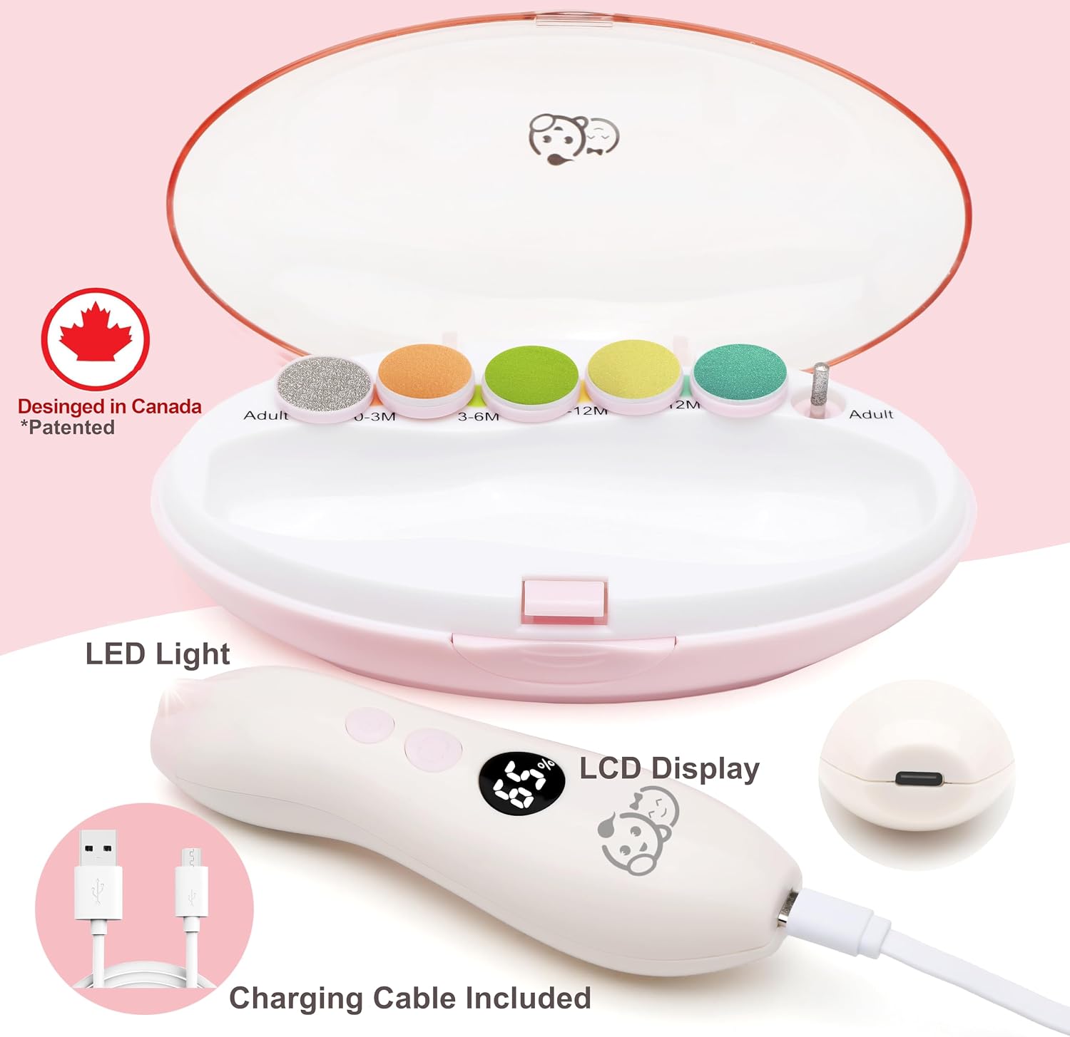 Thumbnail 1 de Royal Angels Rechargeable 22 in 1 Baby Nail Trimmer with LCD Display and Case
