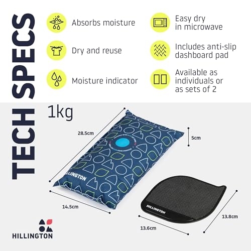 Thumbnail 7 de Hillington 1kg Car Dehumidifier Bags – 2-Pack with Anti Slip Pads