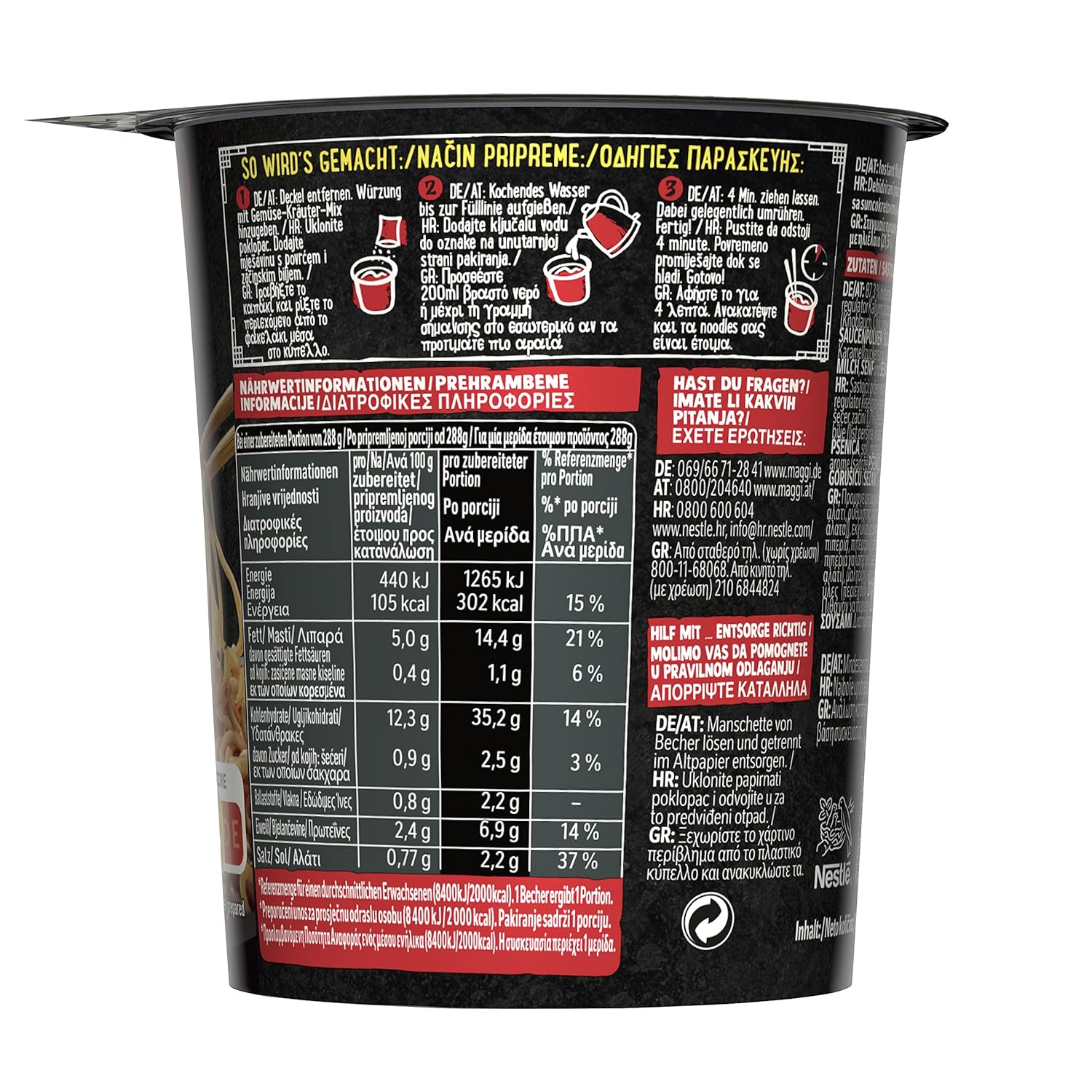 Thumbnail 1 de MAGGI Magic Asia Noodle Cup Chili – 8er Pack, 63 g pro Becher