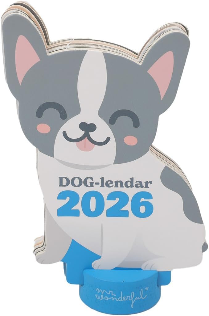 Detalle de Mr Wonderful Calendario sobremesa 2026 Bulldog