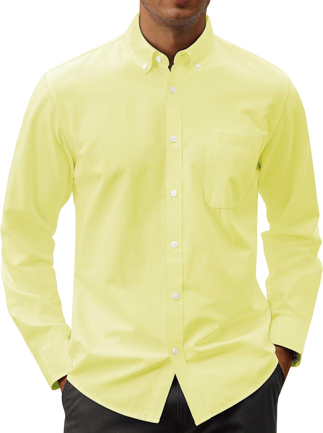 Thumbnail 4 de J.VER Men's Oxford Shirt Solid Button-Down Long Sleeve