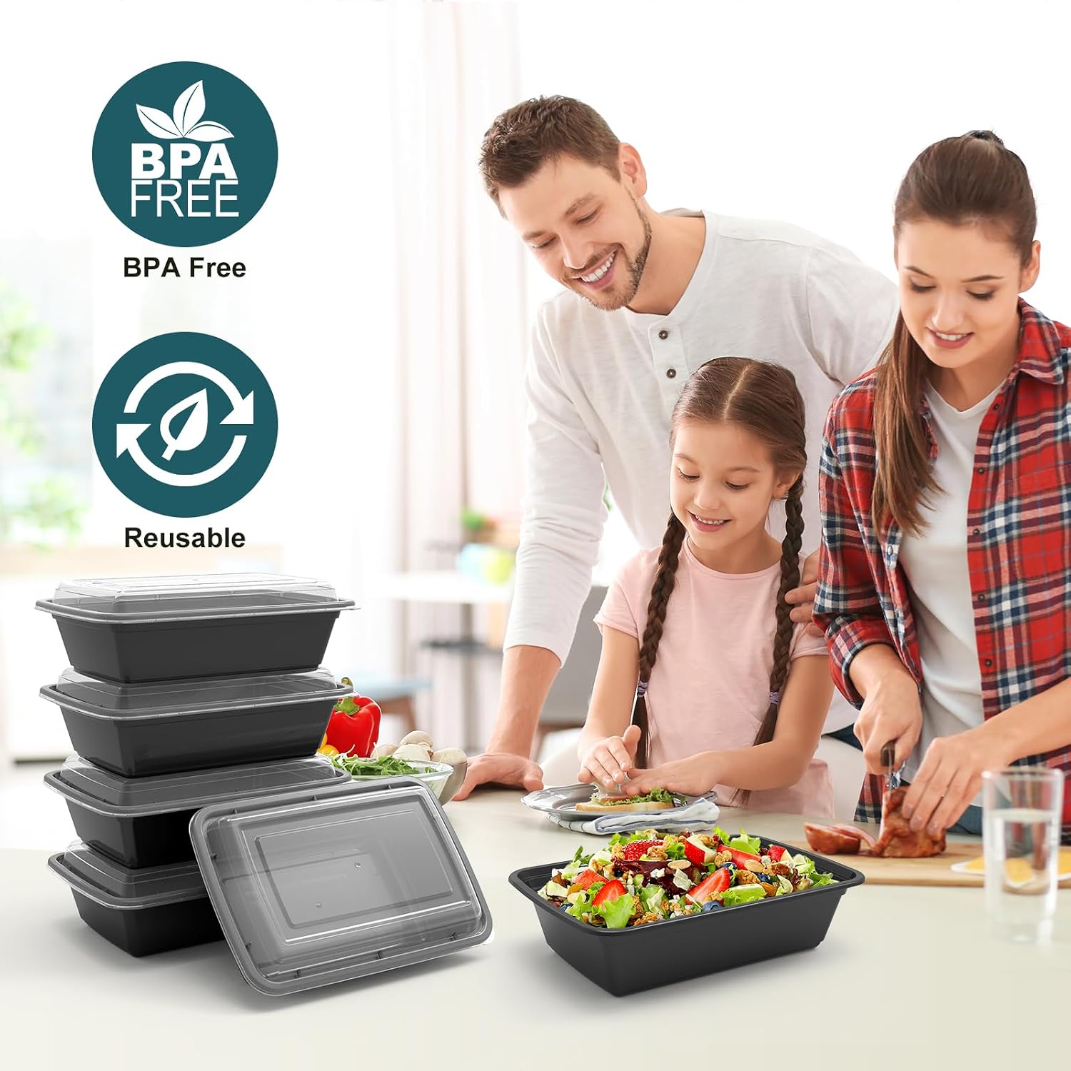 Detalle de WGCC Meal Prep Containers 24 oz, 50 Pack 🍱