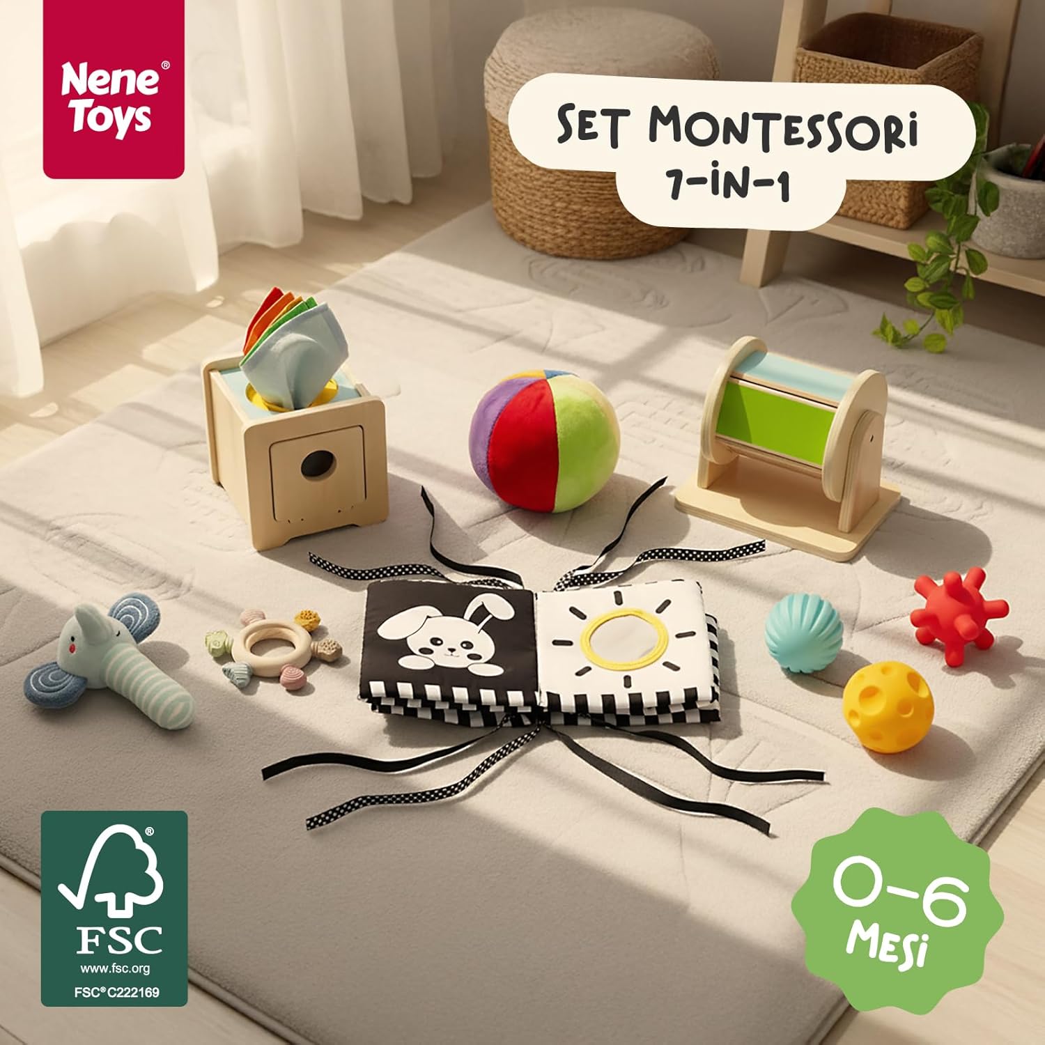 Detalle 2 de Nene Toys Set sensorial 7‑in‑1 per neonati 0–6 mesi