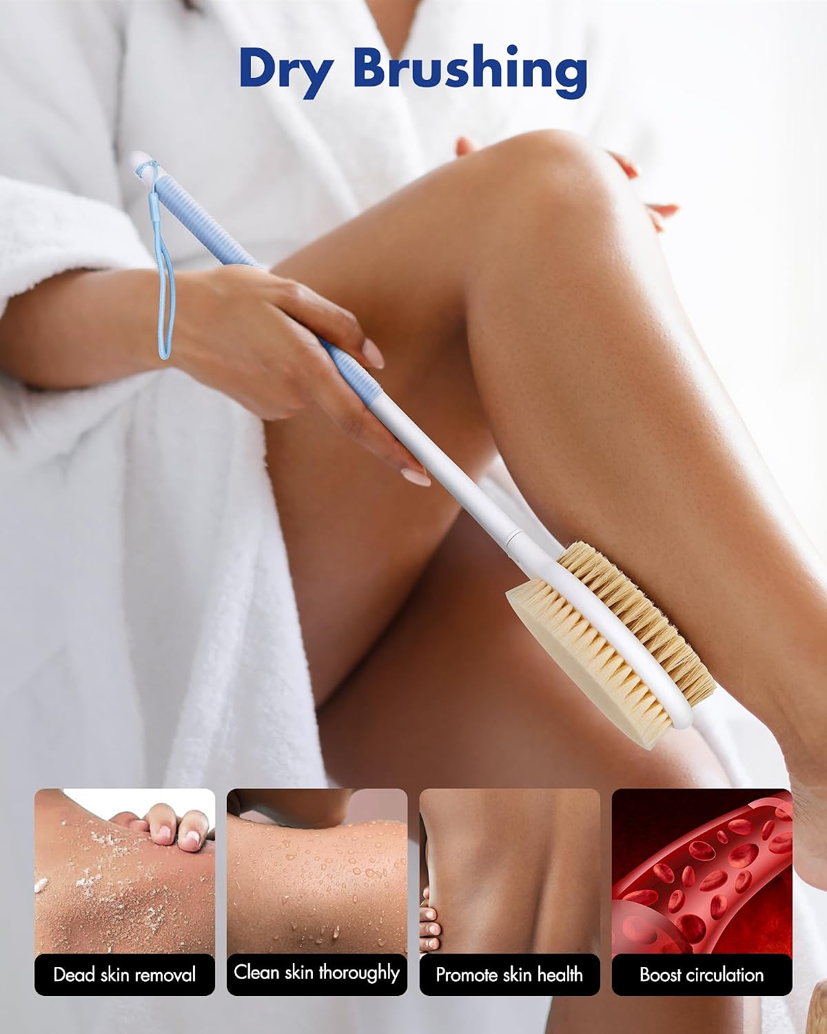 Thumbnail 3 de Back Scrubber Long Handle 2‑bristle Bath Brush