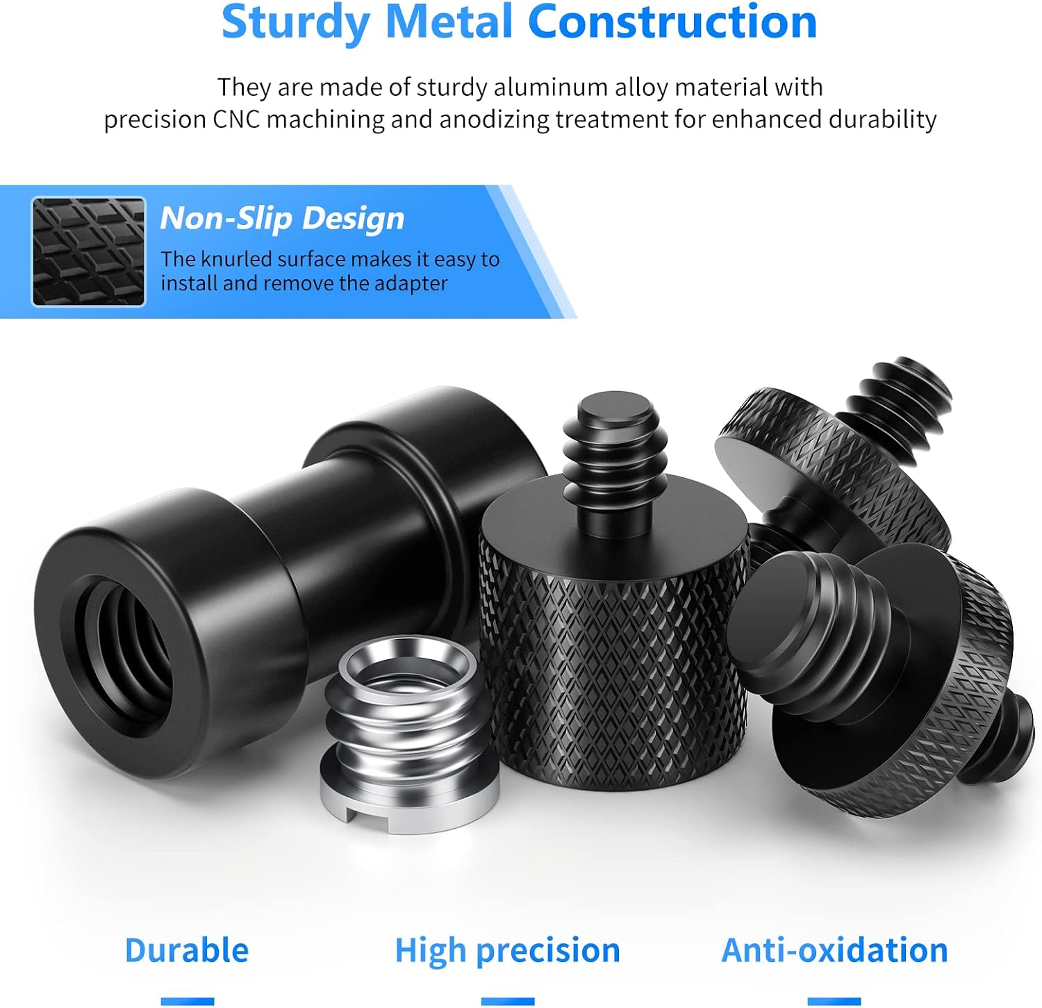 Detalle de NEEWER Camera Screw Adapter Set (22 Pieces): 1/4” to 1/4”, 1/4” to 3/8” and More