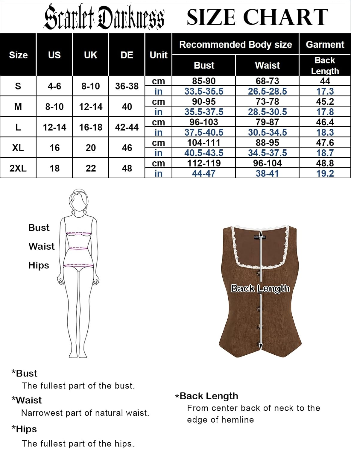 Thumbnail 4 de SCARLET DARKNESS Corset velours côtelé vintage