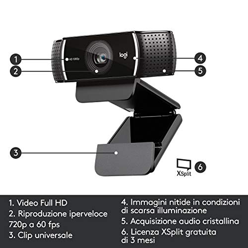 Thumbnail 6 de Logitech C922 Pro Stream Webcam: streaming Full HD con audio stereo e montaggio flessibile