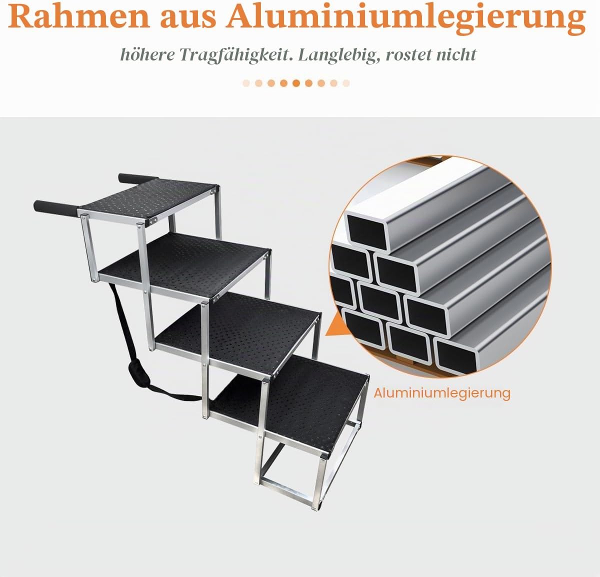 Detalle de Bounabay Hundetreppe 4 Stufen, für Hunde bis 75 kg