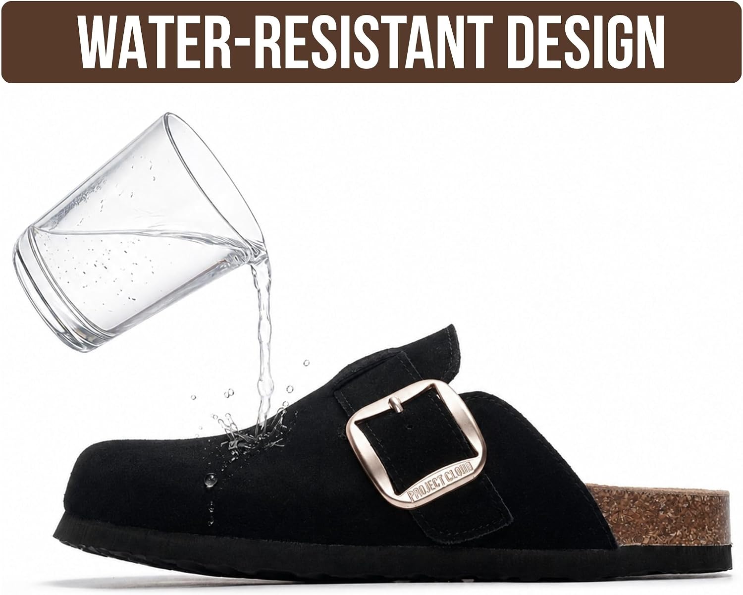 Detalle 1 de Project Cloud Manchester Women's Leather Clogs with Memory Foam and Cork Footbed