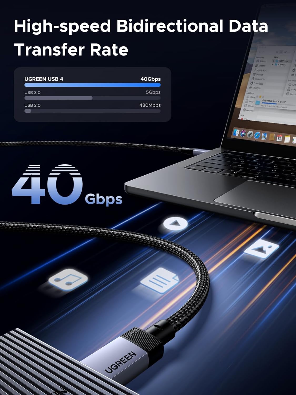 Detalle de UGREEN USB C to USB-C 240W 1M Cable
