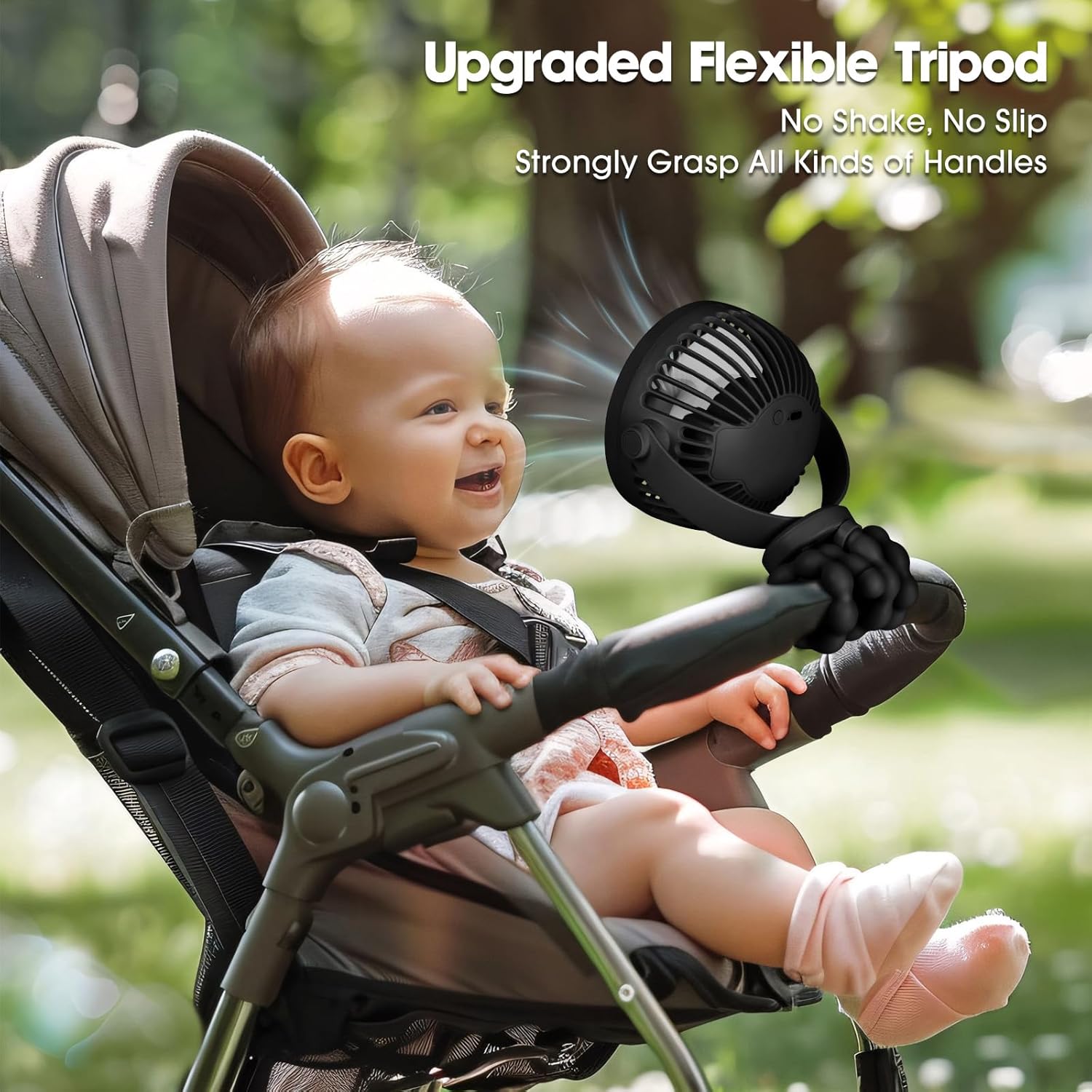 Thumbnail 6 de POPERFUN Portable Pram Fan – Rechargeable Clip-On Stroller Fan with 360° Rotation