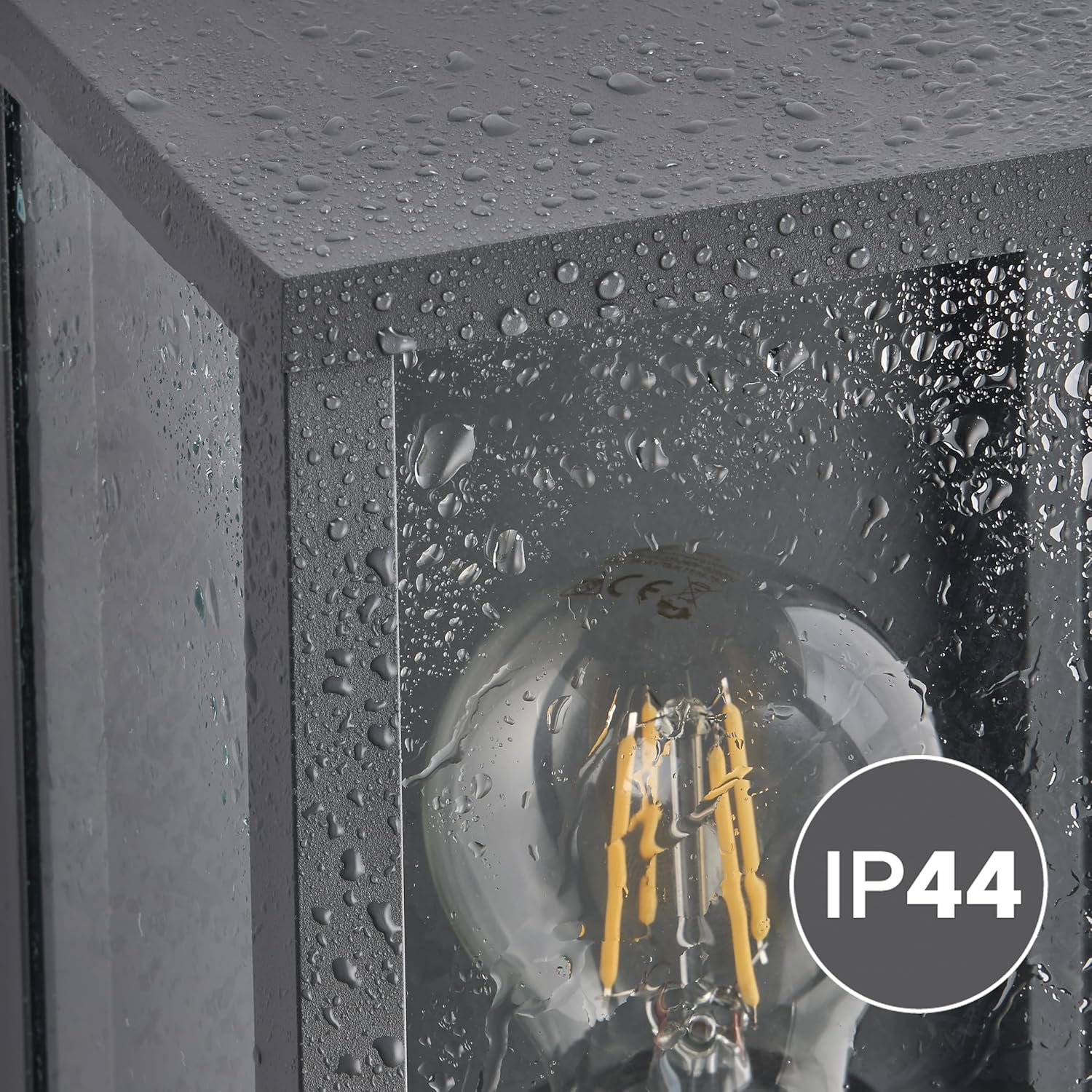 Detalle 1 de TRIO Potelets Hudson: lampe d'extérieur en aluminium moulé anthracite (1 ampoule, non incluse)