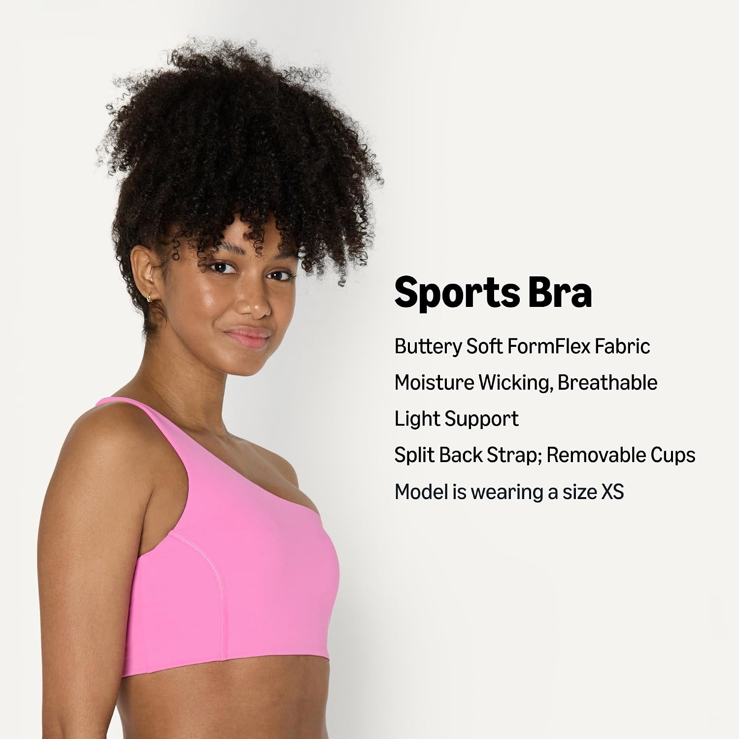 Detalle 2 de Amazon Essentials Women’s Active FormFlex Buttery Soft Light Support One-Shoulder Strappy Back Sports Bra