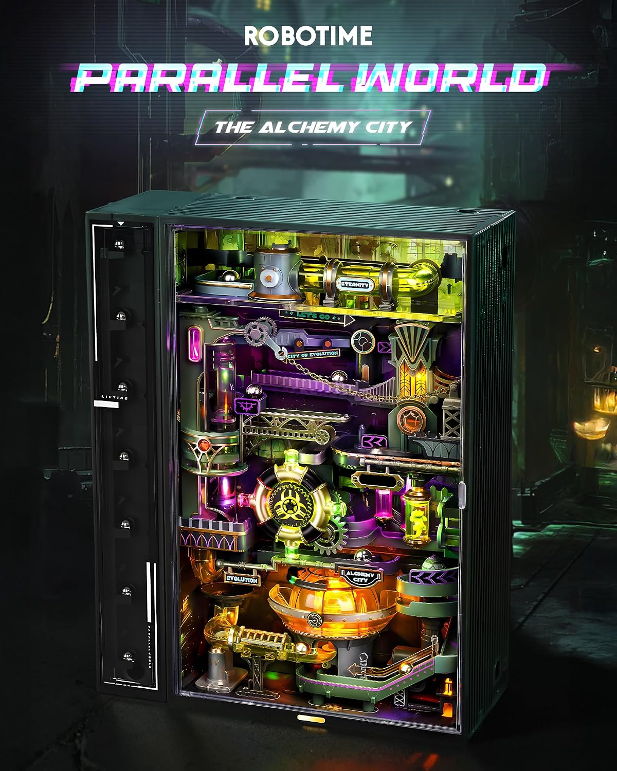 Thumbnail 1 de ROBOTIME MR04S 3D-puzzel Stad van Alchemie met rollende ballen en verlichting