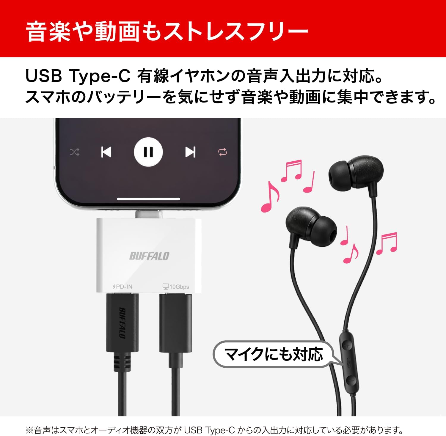 Detalle de バッファロー BSHM2U105C1PWH USB-C 2ポートハブ PD100W・4K/60Hz・ホワイト