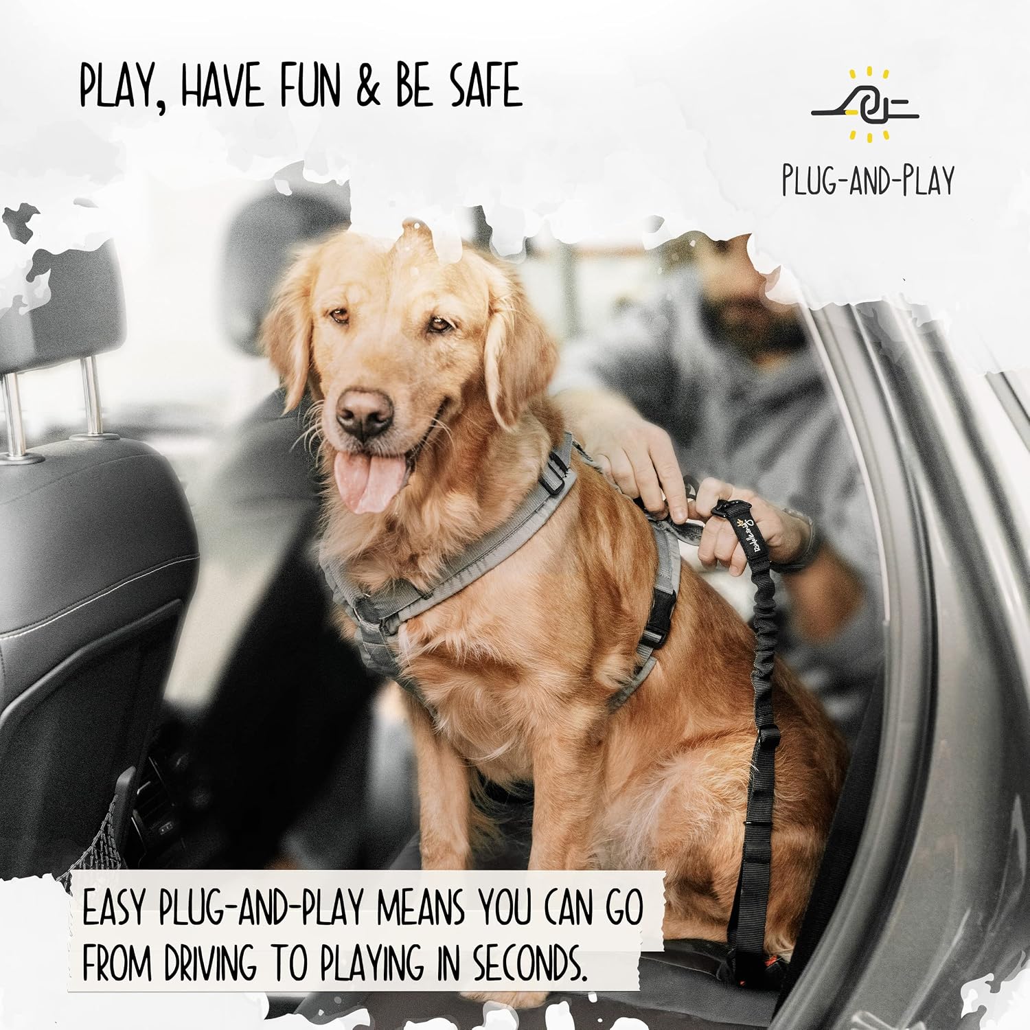Thumbnail 4 de Rudelkönig BC1-SW-1 autogordel voor honden, verstelbaar nylon, zwart