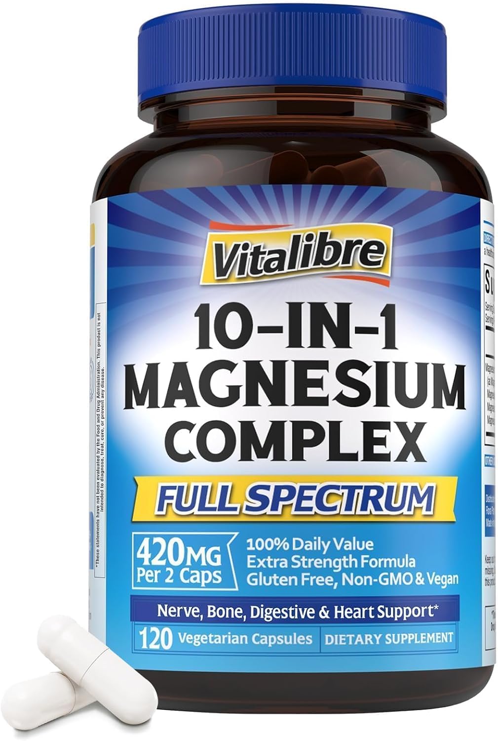 Detalle de Vitalibre for Women 7 10-in-1 Magnesium Complex, 420 mg, 120 Capsules
