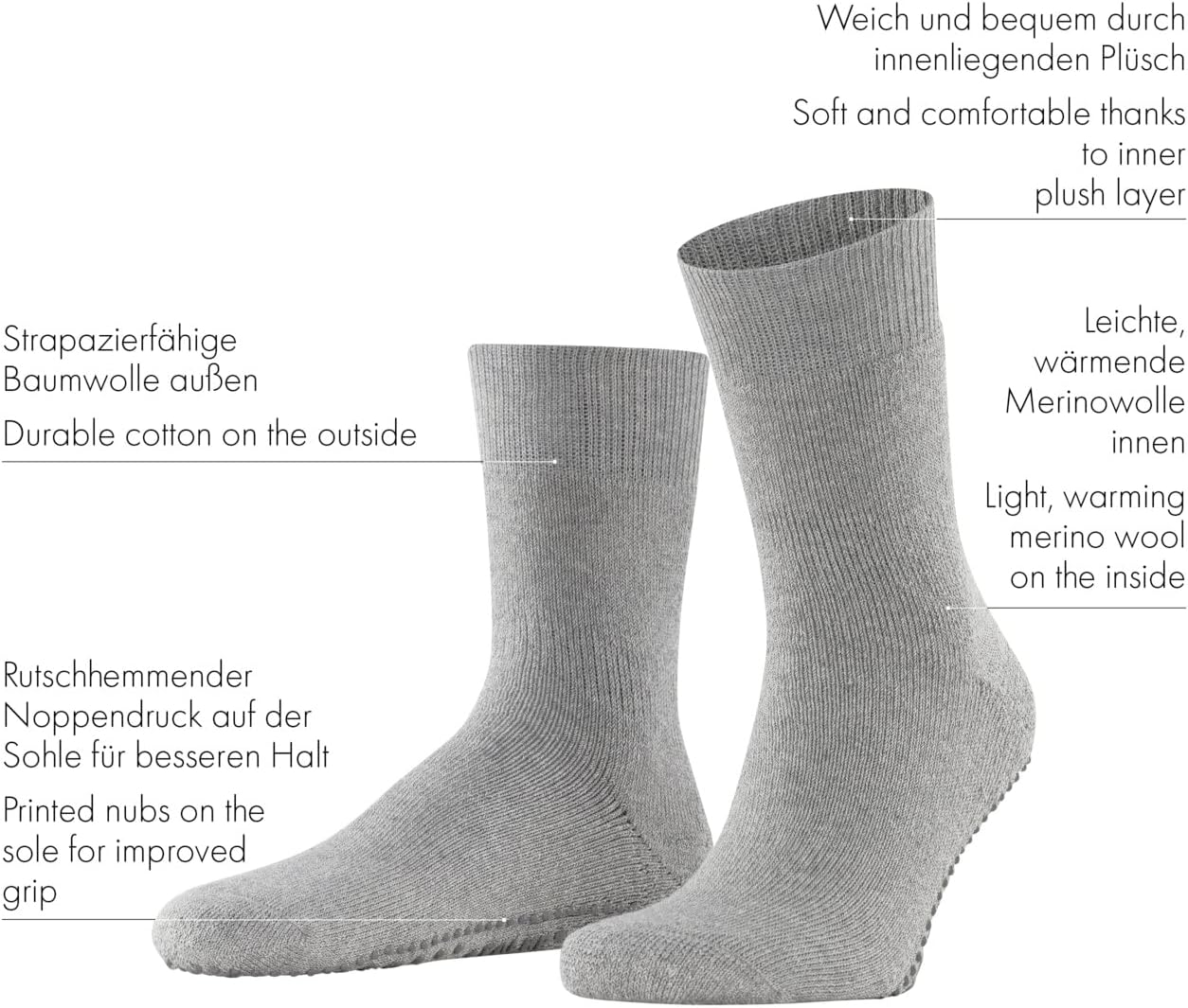 Detalle de FALKE Men's Homepads Slipper Socks with Anti-Slip Nubs