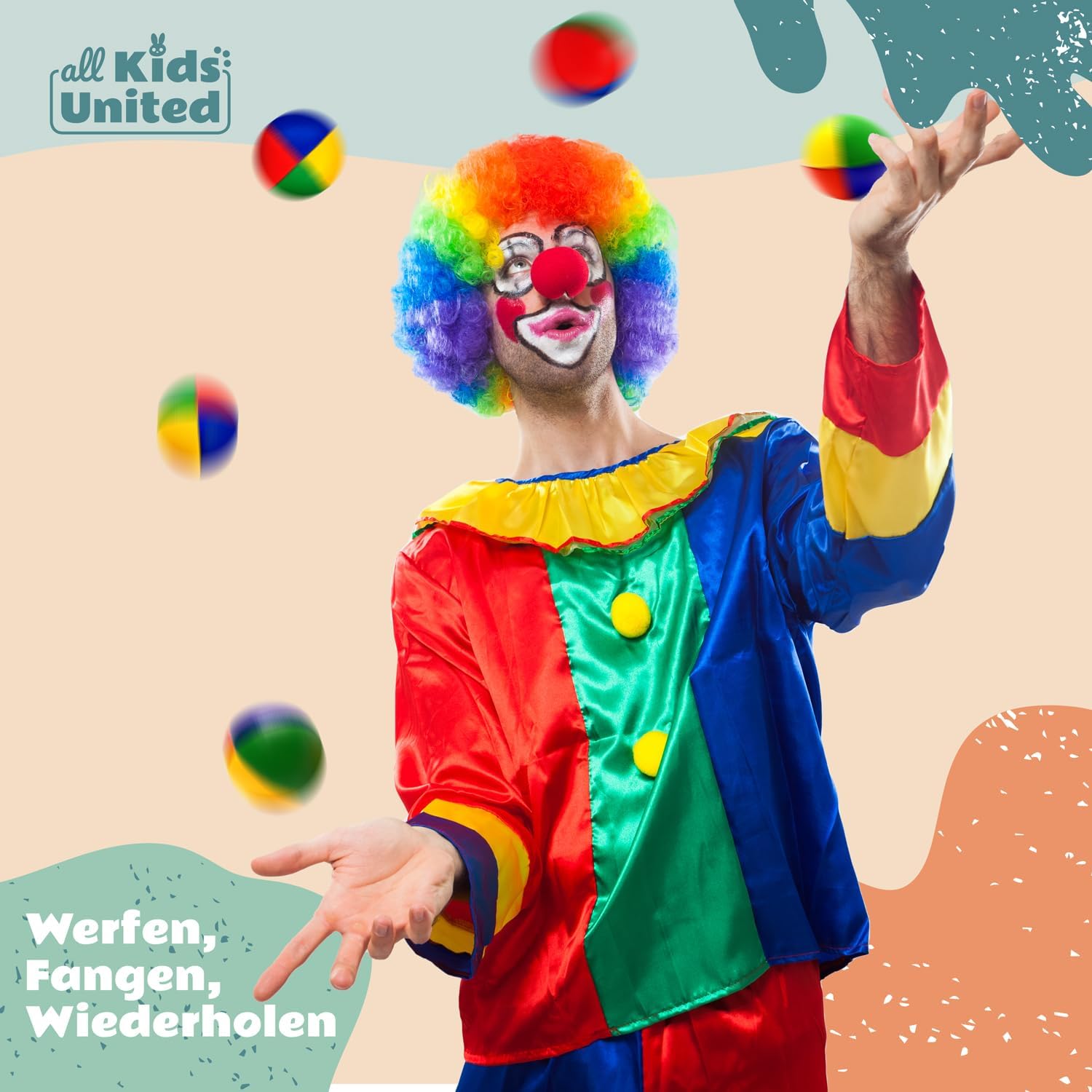 Detalle 2 de all Kids United® Jonglierbälle im 5er Set (im Jute-Beutel) – weiche Bälle fürs Jonglieren lernen