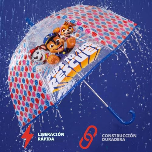 Detalle de Kids Licensing Paraguas Transparente Manual 46 cm Patrulla Canina para Niños